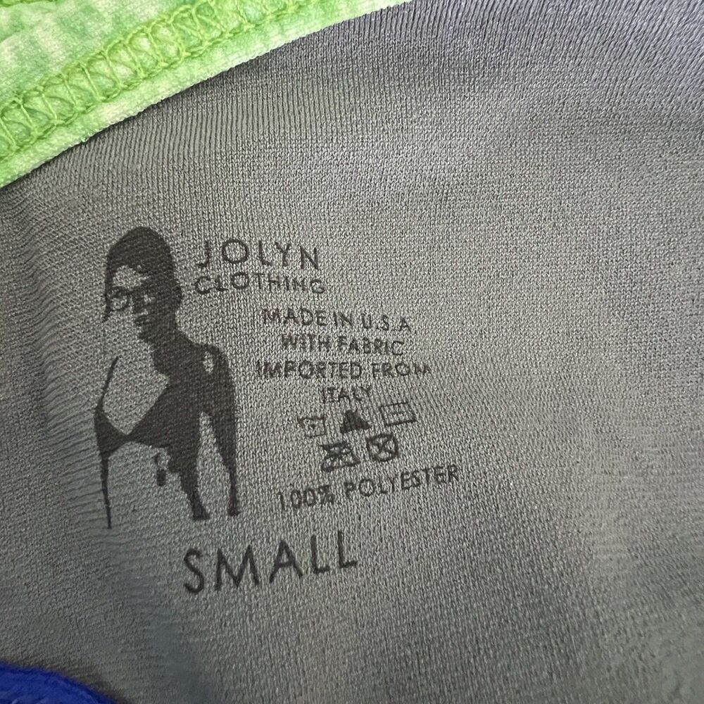 Jolyn Vent Bikini Top Green Blue Trim Small New With Tags — image 4 of 4